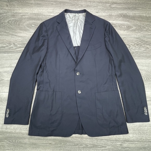 Suitsupply Blazer Mens 46L Navy Blue Pure Wool Guabello Jacket Sport Coat Lined